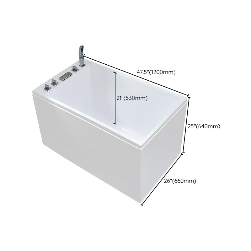 Acrylic Rectangular Bath Soaking Back to Wall Tub , 25.2-inch Tall Clearhalo 'Bathroom Remodel & Bathroom Fixtures' 'Bathtubs' 'Home Improvement' 'home_improvement' 'home_improvement_bathtubs' 'Showers & Bathtubs' 7034361