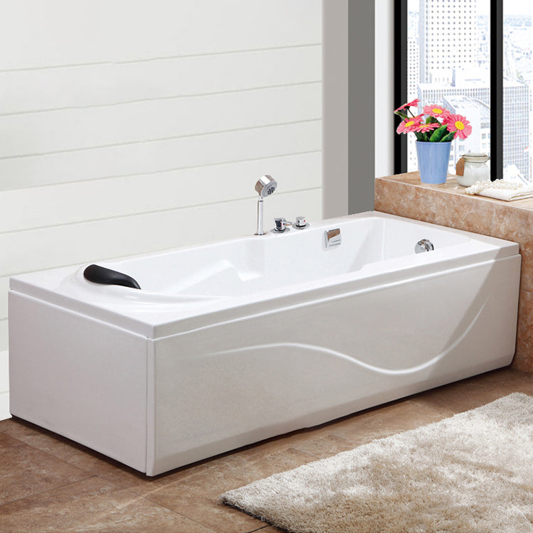 Soaking Bathtub Antique Finish Rectangular Acrylic Back to Wall Bath Tub 47"L x 28"W x 20"H Right Tub with Sliver 4-Piece Set Clearhalo 'Bathroom Remodel & Bathroom Fixtures' 'Bathtubs' 'Home Improvement' 'home_improvement' 'home_improvement_bathtubs' 'Showers & Bathtubs' 7034367