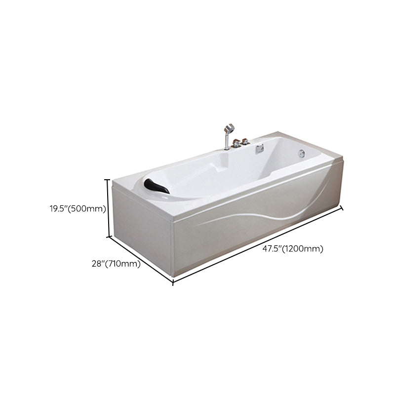 Soaking Bathtub Antique Finish Rectangular Acrylic Back to Wall Bath Tub Clearhalo 'Bathroom Remodel & Bathroom Fixtures' 'Bathtubs' 'Home Improvement' 'home_improvement' 'home_improvement_bathtubs' 'Showers & Bathtubs' 7034382