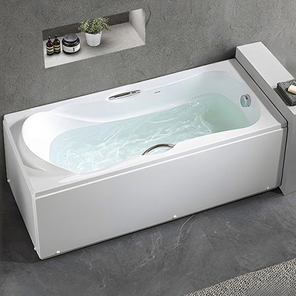 Acrylic Bath Soaking Back to Wall Bathtub in White , 29.53-inch Tall Right Tub Clearhalo 'Bathroom Remodel & Bathroom Fixtures' 'Bathtubs' 'Home Improvement' 'home_improvement' 'home_improvement_bathtubs' 'Showers & Bathtubs' 7034416