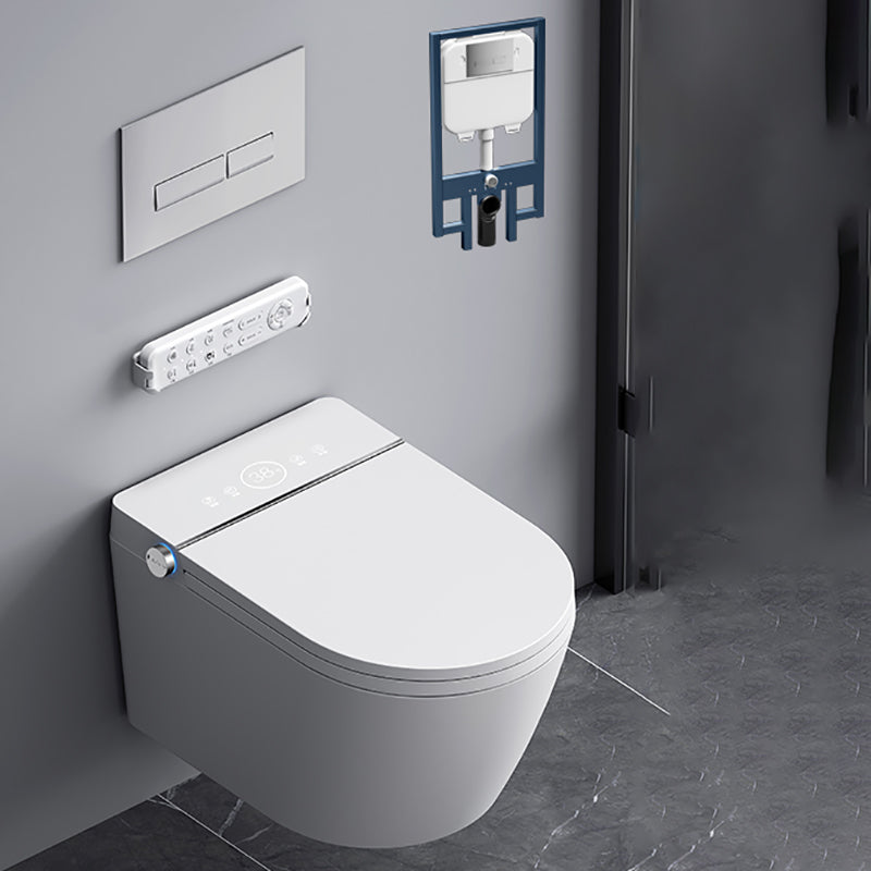 Contemporary Water Pressure Control Ceramic Elongated Heated Seat Smart Bidet White Toilet+ Water Tank Clearhalo 'Bathroom Remodel & Bathroom Fixtures' 'Bidets' 'Home Improvement' 'home_improvement' 'home_improvement_bidets' 'Toilets & Bidets' 7036684