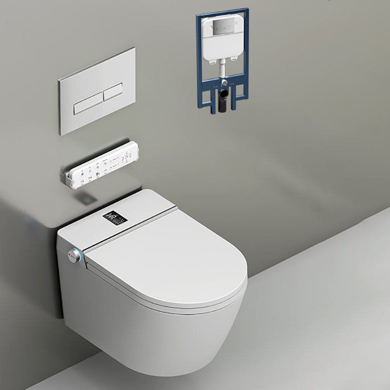Contemporary Water Pressure Control Ceramic Elongated Heated Seat Smart Bidet Black/ White Toilet+ Water Tank Clearhalo 'Bathroom Remodel & Bathroom Fixtures' 'Bidets' 'Home Improvement' 'home_improvement' 'home_improvement_bidets' 'Toilets & Bidets' 7036686