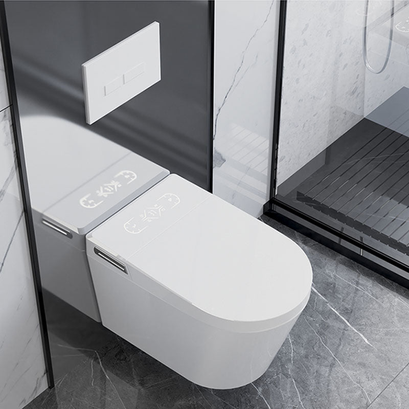 Contemporary Elongated Deodorizing Ceramic Foot Sensor Wall Mounted Bidet Clearhalo 'Bathroom Remodel & Bathroom Fixtures' 'Bidets' 'Home Improvement' 'home_improvement' 'home_improvement_bidets' 'Toilets & Bidets' 7036832