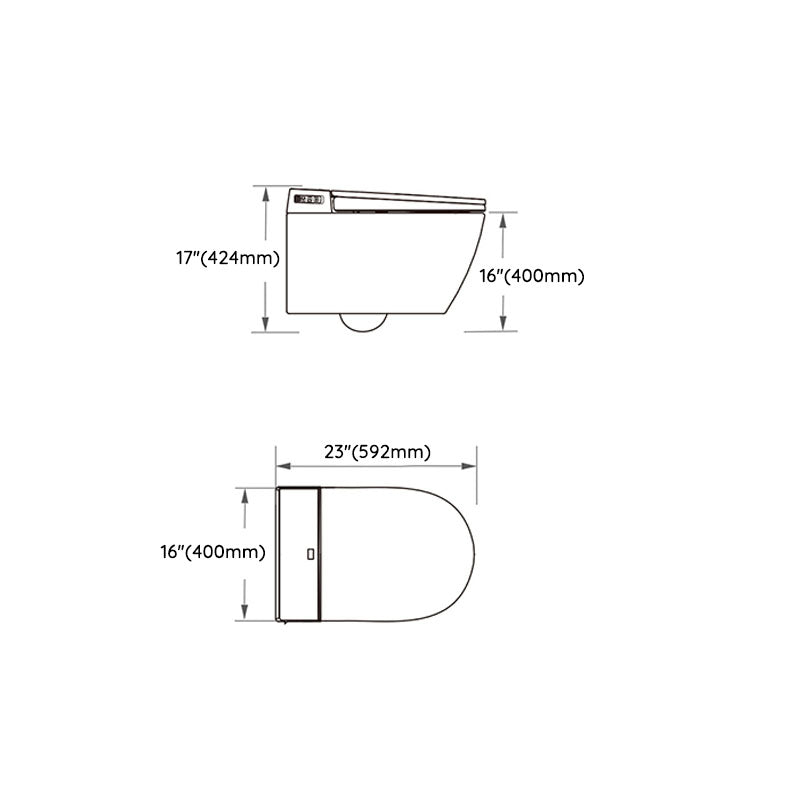 Contemporary Electronic Elongated Toilet with Heated Seat Wall Mounted Bidet Clearhalo 'Bathroom Remodel & Bathroom Fixtures' 'Bidets' 'Home Improvement' 'home_improvement' 'home_improvement_bidets' 'Toilets & Bidets' 7036954