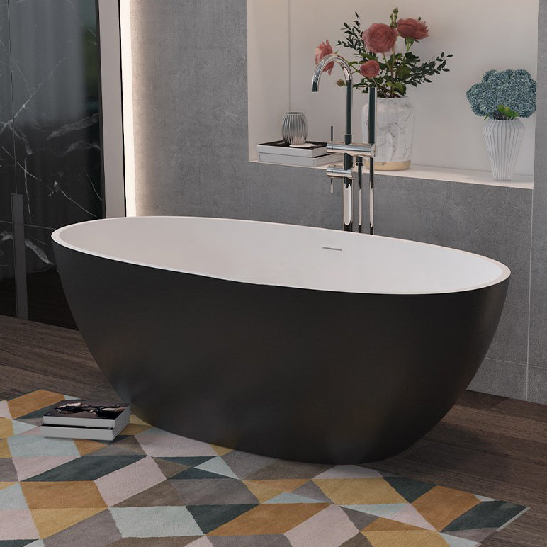 Stone Soaking Bath Antique Finish Oval Back to Wall Bath Tub Clearhalo 'Bathroom Remodel & Bathroom Fixtures' 'Bathtubs' 'Home Improvement' 'home_improvement' 'home_improvement_bathtubs' 'Showers & Bathtubs' 7037287