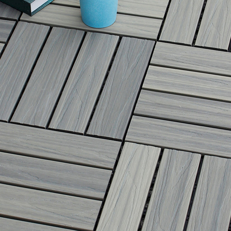 Square Decking Tiles Interlocking Striped Pattern Deck Plank 12"L x 12"W x 1"H Old Wood Clearhalo 'Home Improvement' 'home_improvement' 'home_improvement_outdoor_deck_tiles_planks' 'Outdoor Deck Tiles & Planks' 'Outdoor Flooring & Tile' 'Outdoor Remodel' 'outdoor_deck_tiles_planks' 7037530