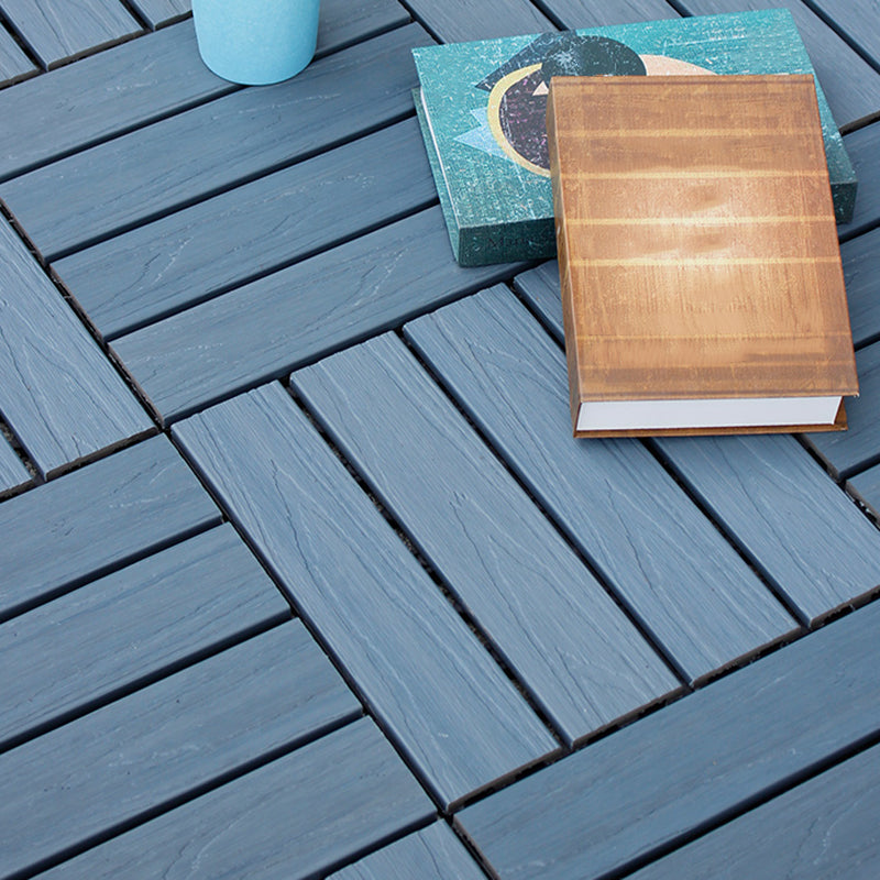 Square Decking Tiles Interlocking Striped Pattern Deck Plank 12"L x 12"W x 1"H Turquoise Clearhalo 'Home Improvement' 'home_improvement' 'home_improvement_outdoor_deck_tiles_planks' 'Outdoor Deck Tiles & Planks' 'Outdoor Flooring & Tile' 'Outdoor Remodel' 'outdoor_deck_tiles_planks' 7037533