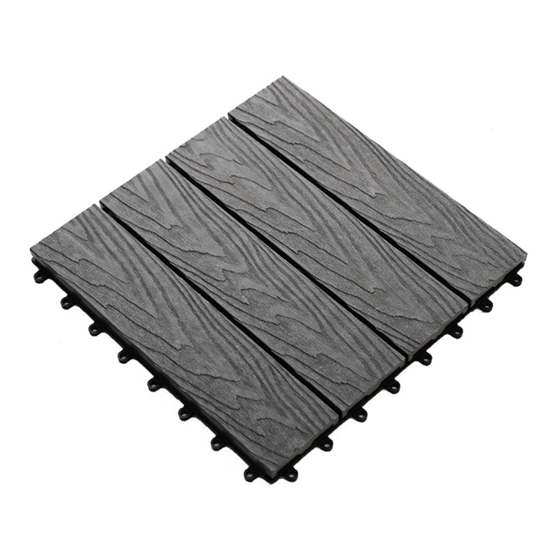 Striped Pattern Decking Tiles Interlocking Square Deck Plank Outdoor Patio Grey Clearhalo 'Home Improvement' 'home_improvement' 'home_improvement_outdoor_deck_tiles_planks' 'Outdoor Deck Tiles & Planks' 'Outdoor Flooring & Tile' 'Outdoor Remodel' 'outdoor_deck_tiles_planks' 7037554