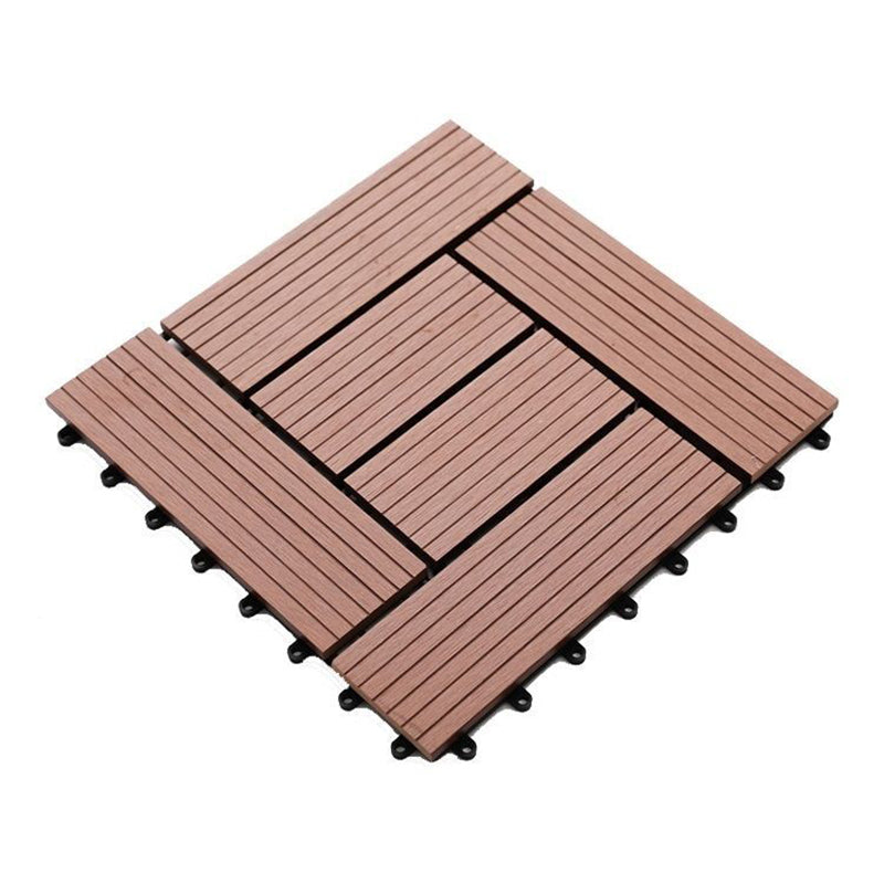 Striped Pattern Decking Tiles Interlocking Square Deck Plank Outdoor Patio Red Clearhalo 'Home Improvement' 'home_improvement' 'home_improvement_outdoor_deck_tiles_planks' 'Outdoor Deck Tiles & Planks' 'Outdoor Flooring & Tile' 'Outdoor Remodel' 'outdoor_deck_tiles_planks' 7037556