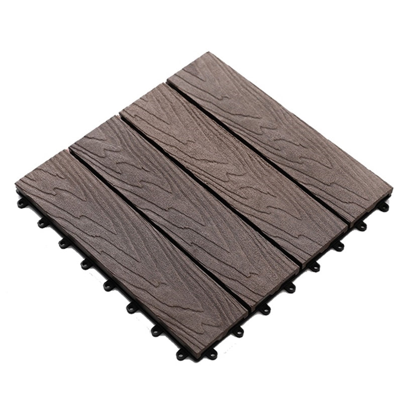 Striped Pattern Decking Tiles Interlocking Square Deck Plank Outdoor Patio Brown Clearhalo 'Home Improvement' 'home_improvement' 'home_improvement_outdoor_deck_tiles_planks' 'Outdoor Deck Tiles & Planks' 'Outdoor Flooring & Tile' 'Outdoor Remodel' 'outdoor_deck_tiles_planks' 7037557