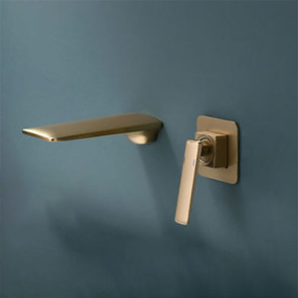 Waterfall Wall Mounted Bathroom Faucet Modern Lavatory Faucet Dorado Moderno Clearhalo 'bathroom_sink_faucets' 'Conjunta de Baño y Conjunta de Grifo' 'Coronamiento de Baño y Dispositivo de Baño' 'Grifo del lavabo del baño' 'Hogar' 'home_improvement' 'home_improvement_bathroom_sink_faucets' 'Mejoras para el hogar' 7037714