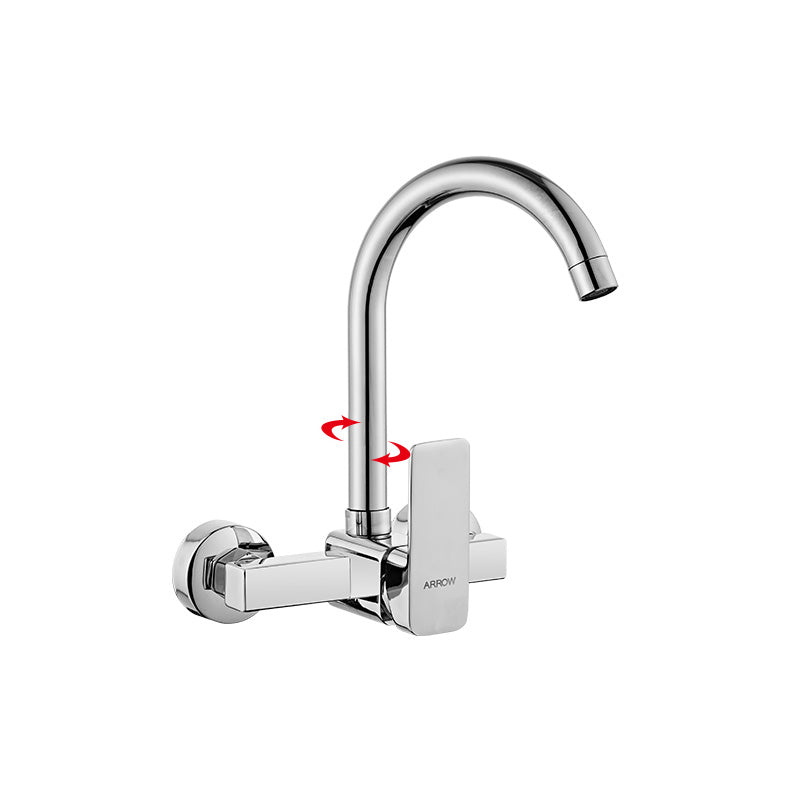 Contemporary Centerset Bathroom Faucet Single Handle Swivel Spout Circular Faucet 10.6" Single Pattern Clearhalo 'Bathroom Remodel & Bathroom Fixtures' 'Bathroom Sink Faucets' 'Bathroom Sinks & Faucet Components' 'bathroom_sink_faucets' 'Home Improvement' 'home_improvement' 'home_improvement_bathroom_sink_faucets' 7037725