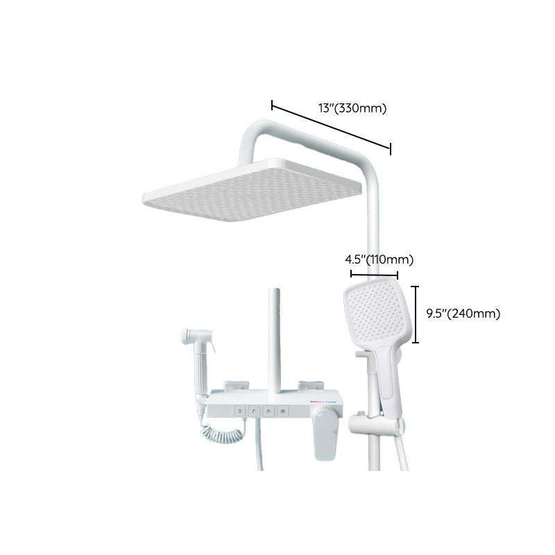 Wall Mounted Shower Combo Adjustable Spray Pattern Shower System with Thermostatic Clearhalo 'Bathroom Remodel & Bathroom Fixtures' 'Home Improvement' 'home_improvement' 'home_improvement_shower_faucets' 'Shower Faucets & Systems' 'shower_faucets' 'Showers & Bathtubs Plumbing' 'Showers & Bathtubs' 7037871