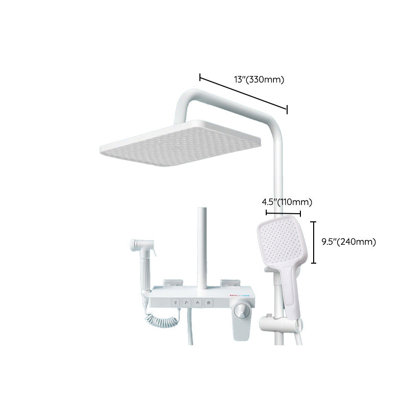 Wall Mounted Shower Combo Adjustable Spray Pattern Shower System with Thermostatic Clearhalo 'Bathroom Remodel & Bathroom Fixtures' 'Home Improvement' 'home_improvement' 'home_improvement_shower_faucets' 'Shower Faucets & Systems' 'shower_faucets' 'Showers & Bathtubs Plumbing' 'Showers & Bathtubs' 7037873