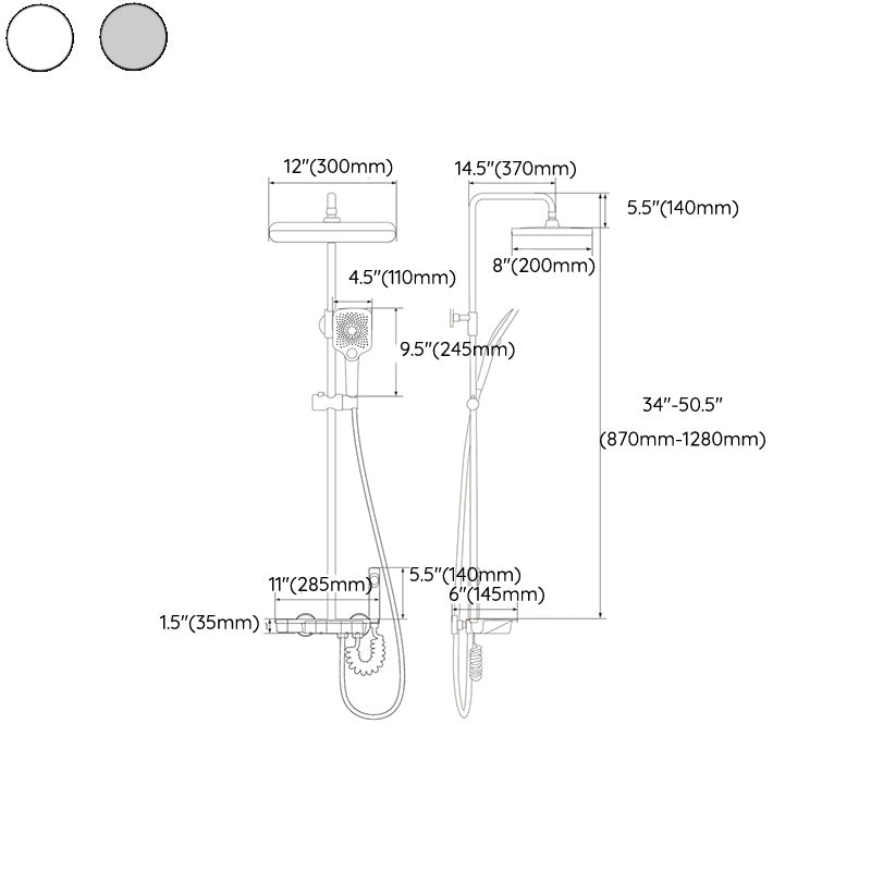 Modern Shower Trim Brass Adjustable Spray Pattern Thermostatic Shower Set Clearhalo 'Bathroom Remodel & Bathroom Fixtures' 'Home Improvement' 'home_improvement' 'home_improvement_shower_faucets' 'Shower Faucets & Systems' 'shower_faucets' 'Showers & Bathtubs Plumbing' 'Showers & Bathtubs' 7037889