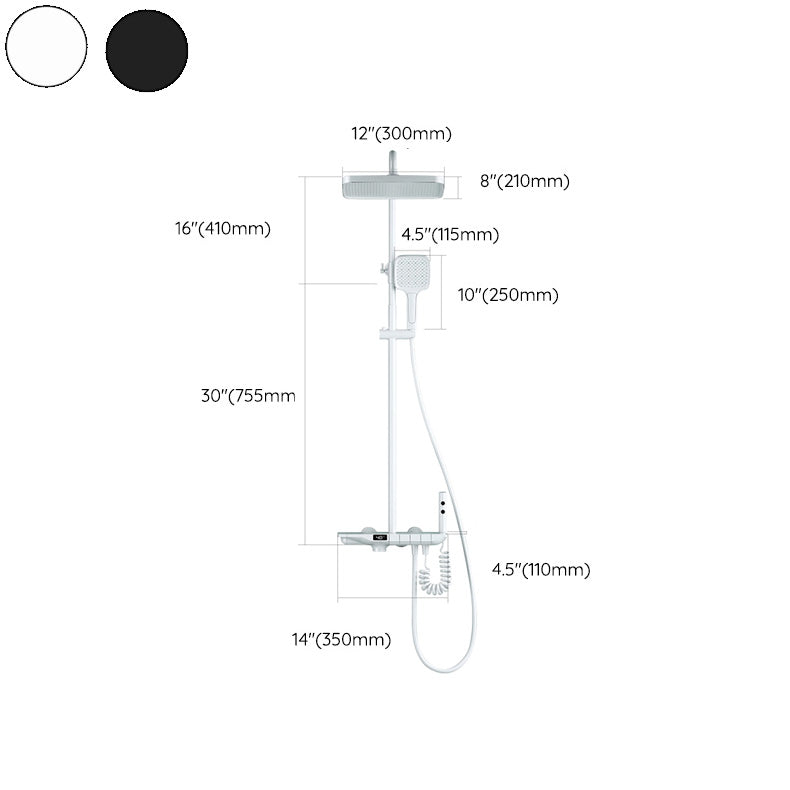 Adjustable Spray Pattern Shower System with Thermostatic Brass Wall Mounted Shower Combo Clearhalo 'Bathroom Remodel & Bathroom Fixtures' 'Home Improvement' 'home_improvement' 'home_improvement_shower_faucets' 'Shower Faucets & Systems' 'shower_faucets' 'Showers & Bathtubs Plumbing' 'Showers & Bathtubs' 7037908