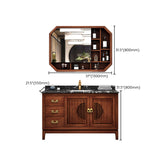 Vintage Bathroom Vanity Sink Wooden Round Ceramic Sink Drawer Vanity Sink with Faucet Clearhalo 'Bathroom Remodel & Bathroom Fixtures' 'Bathroom Vanities' 'bathroom_vanities' 'Home Improvement' 'home_improvement' 'home_improvement_bathroom_vanities' 7038383