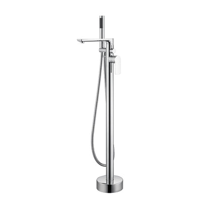 Floor Mounted Bronzel Freestanding Tub Filler Single Handle Freestanding Faucet with Hose Silver Waterfall Faucet Not Included Clearhalo 'Bathroom Remodel & Bathroom Fixtures' 'Bathtub Faucets' 'bathtub_faucets' 'Home Improvement' 'home_improvement' 'home_improvement_bathtub_faucets' 7038436