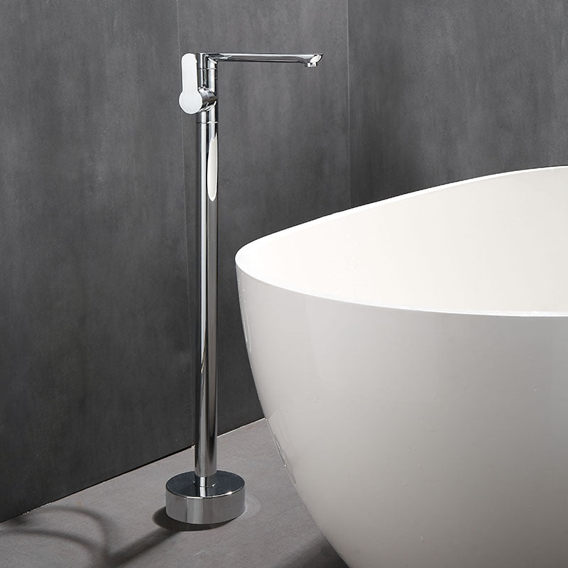 Modern Floor Bronze Freestanding Tub Filler Swivel Freestanding Faucet Silver Rre-embedded Clearhalo 'Bathroom Remodel & Bathroom Fixtures' 'Bathtub Faucets' 'bathtub_faucets' 'Home Improvement' 'home_improvement' 'home_improvement_bathtub_faucets' 7038480