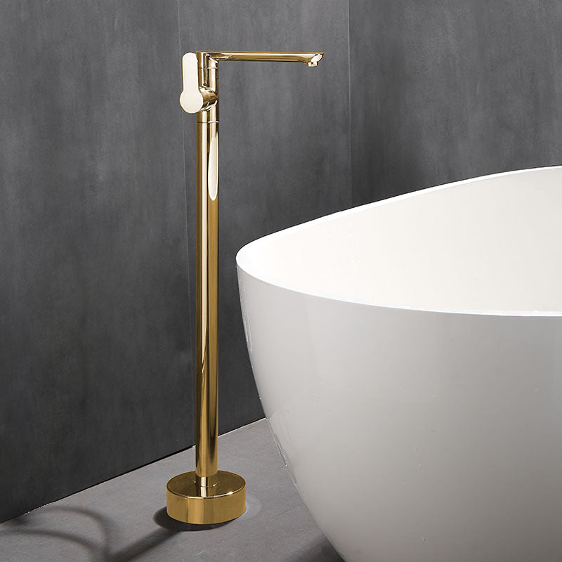 Modern Floor Bronze Freestanding Tub Filler Swivel Freestanding Faucet Gold Rre-embedded Clearhalo 'Bathroom Remodel & Bathroom Fixtures' 'Bathtub Faucets' 'bathtub_faucets' 'Home Improvement' 'home_improvement' 'home_improvement_bathtub_faucets' 7038484