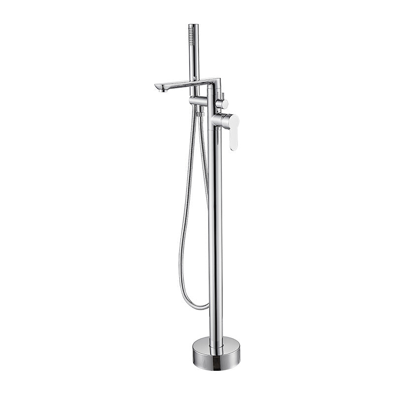 Modern Floor Mounted Freestanding Tub Filler Bronze Swivel Freestanding Faucet Clearhalo 'Bathroom Remodel & Bathroom Fixtures' 'Bathtub Faucets' 'bathtub_faucets' 'Home Improvement' 'home_improvement' 'home_improvement_bathtub_faucets' 7038502