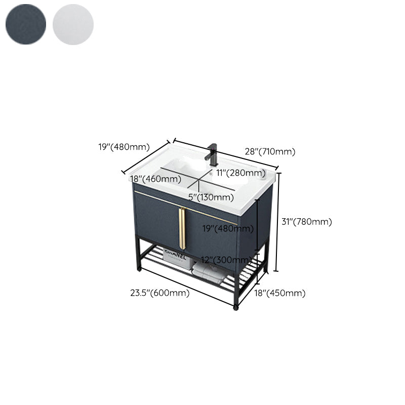 Bathroom Vanity Rectangular Drawers Mirror Storage Shelf with Faucet Clearhalo 'Bathroom Remodel & Bathroom Fixtures' 'Bathroom Vanities' 'bathroom_vanities' 'Home Improvement' 'home_improvement' 'home_improvement_bathroom_vanities' 7041717