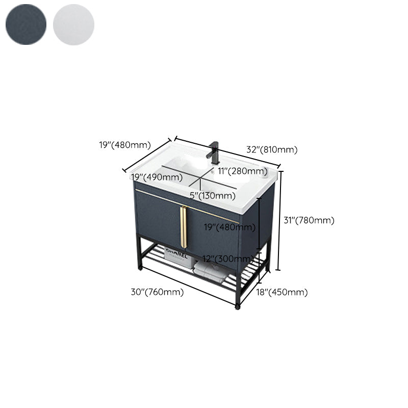 Bathroom Vanity Rectangular Drawers Mirror Storage Shelf with Faucet Clearhalo 'Bathroom Remodel & Bathroom Fixtures' 'Bathroom Vanities' 'bathroom_vanities' 'Home Improvement' 'home_improvement' 'home_improvement_bathroom_vanities' 7041718