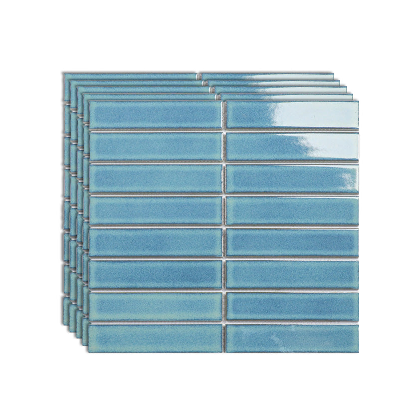 Wall Tile Straight Edge Brick Look Wall Tile for Bathroom Wall Green-Blue Clearhalo 'Floor Tiles & Wall Tiles' 'floor_tiles_wall_tiles' 'Flooring 'Home Improvement' 'home_improvement' 'home_improvement_floor_tiles_wall_tiles' Walls and Ceiling' 7043813