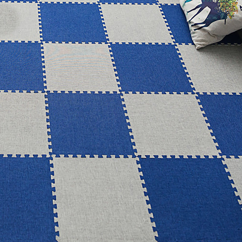 Carpet Tile Non-Skid Fade Resistant Solid Color Interlocking Carpet Tiles Living Room Royal Blue/ Light Gray Clearhalo 'Carpet Tiles & Carpet Squares' 'carpet_tiles_carpet_squares' 'Flooring 'Home Improvement' 'home_improvement' 'home_improvement_carpet_tiles_carpet_squares' Walls and Ceiling' 7044098