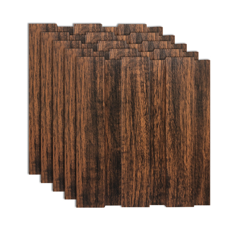 Traditional Backsplash Panels Wood Staple 3D Embossed Waterproof Wall Plank Dark Walnut Clearhalo 'Flooring 'Home Improvement' 'home_improvement' 'home_improvement_wall_paneling' 'Wall Paneling' 'wall_paneling' 'Walls & Ceilings' Walls and Ceiling' 7044213