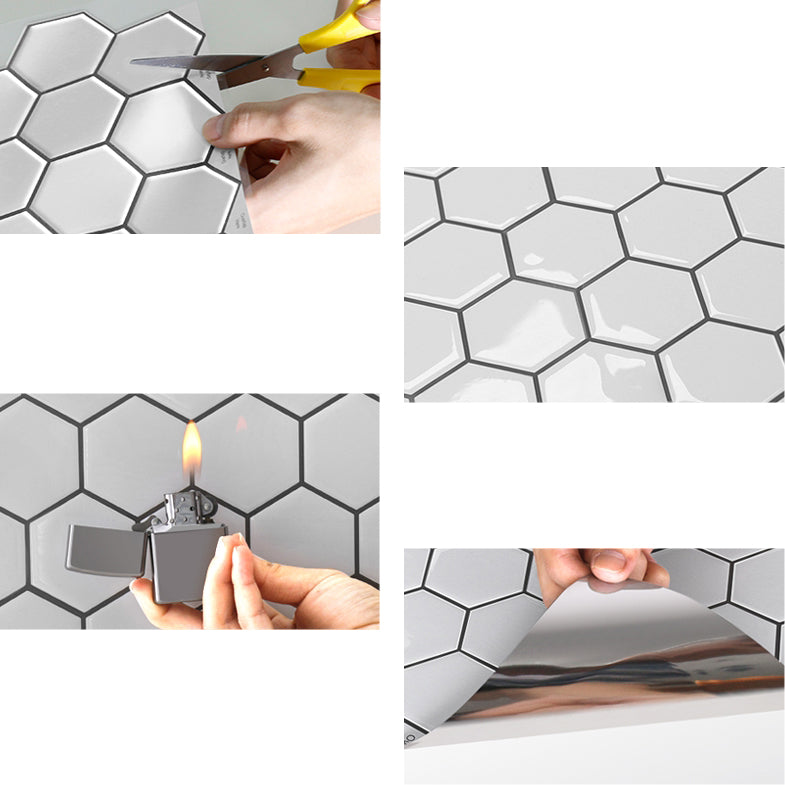 Square Peel and Stick Backsplash Modern Plastic Peel and Stick Backsplash Clearhalo 'Flooring 'Home Improvement' 'home_improvement' 'home_improvement_peel_stick_blacksplash' 'Peel & Stick Backsplash Tile' 'peel_stick_blacksplash' 'Walls & Ceilings' Walls and Ceiling' 7044256