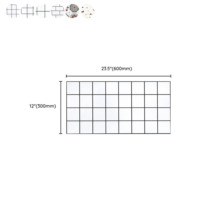 PVC Rectangular 10 Pack 12" X 23" Peel & Stick Mosaic Tile Kitchen and Bathroom Clearhalo 'Flooring 'Home Improvement' 'home_improvement' 'home_improvement_peel_stick_blacksplash' 'Peel & Stick Backsplash Tile' 'peel_stick_blacksplash' 'Walls & Ceilings' Walls and Ceiling' 7044294