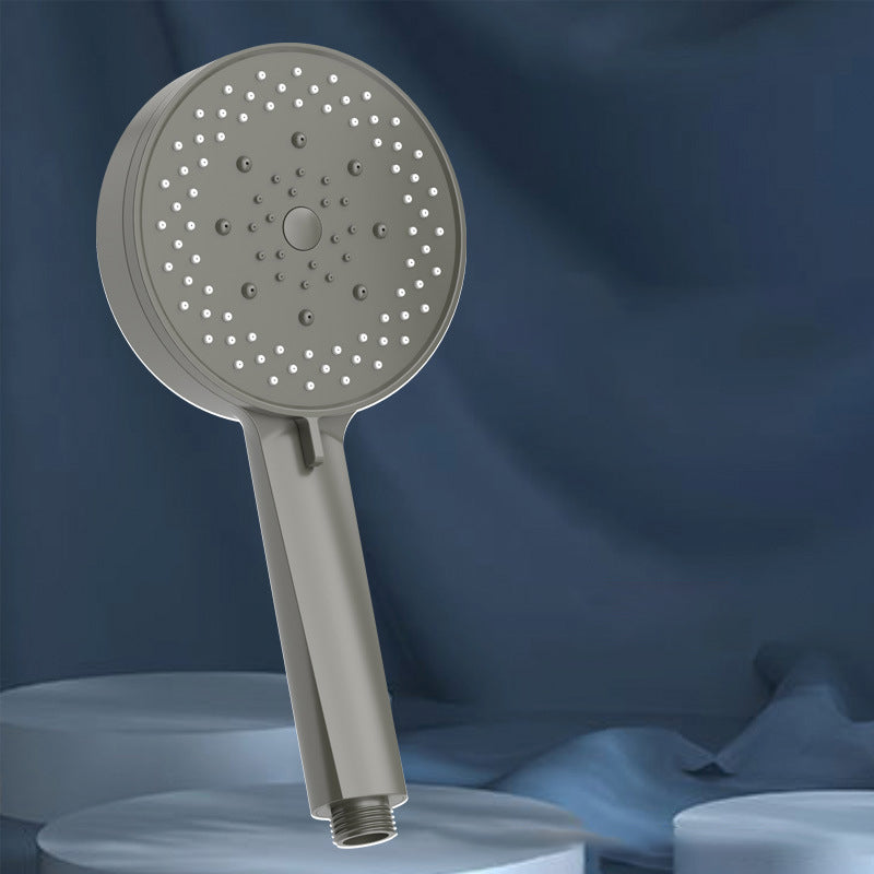 Plastic Hand Shower Round Handheld Shower Head with Adjustable Spray Pattern Grey Clearhalo 'Bathroom Remodel & Bathroom Fixtures' 'Home Improvement' 'home_improvement' 'home_improvement_shower_heads' 'Shower Heads' 'shower_heads' 'Showers & Bathtubs Plumbing' 'Showers & Bathtubs' 7044445