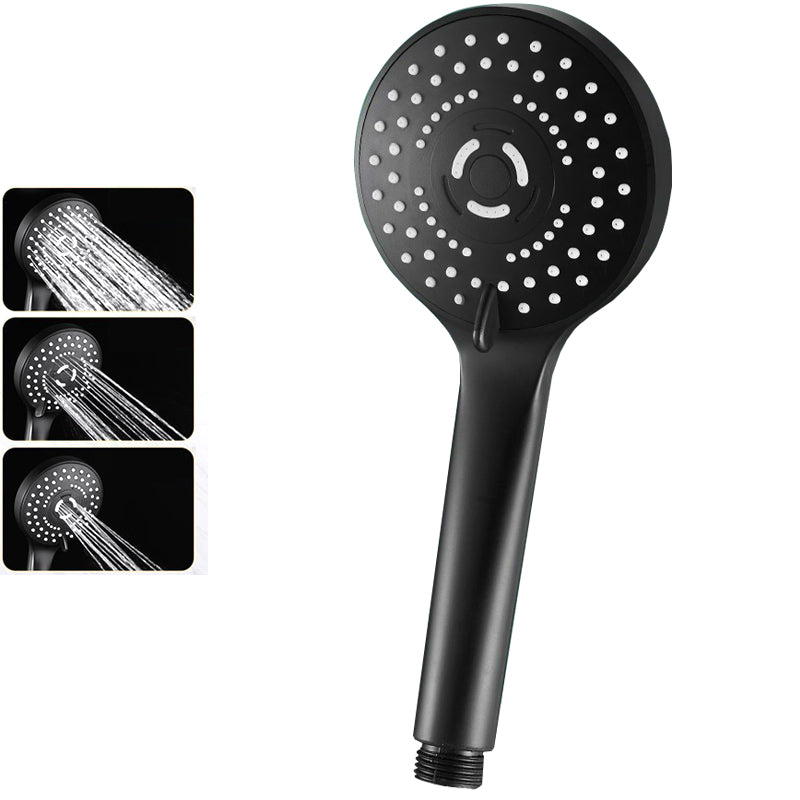 Round Shower Head Plastic Modern Shower Head with Adjustable Spray Pattern Black Hand Shower None Clearhalo 'Bathroom Remodel & Bathroom Fixtures' 'Home Improvement' 'home_improvement' 'home_improvement_shower_heads' 'Shower Heads' 'shower_heads' 'Showers & Bathtubs Plumbing' 'Showers & Bathtubs' 7044495