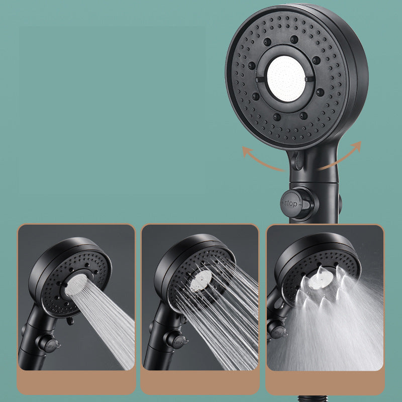 Round Shower Head Plastic Modern Shower Head with Adjustable Spray Pattern Clearhalo 'Bathroom Remodel & Bathroom Fixtures' 'Home Improvement' 'home_improvement' 'home_improvement_shower_heads' 'Shower Heads' 'shower_heads' 'Showers & Bathtubs Plumbing' 'Showers & Bathtubs' 7044497