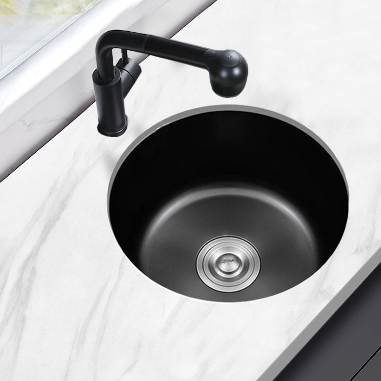 Contemporary Style Kitchen Sink Stainless Steel Round Drop-In Kitchen Sink Clearhalo 'Home Improvement' 'home_improvement' 'home_improvement_kitchen_sinks' 'Kitchen Remodel & Kitchen Fixtures' 'Kitchen Sinks & Faucet Components' 'Kitchen Sinks' 'kitchen_sinks' 7046283