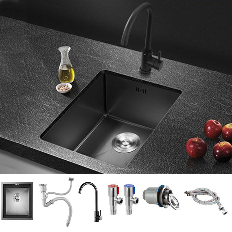 Stainless Steel Kitchen Sink Modern Single Bowl Kitchen Sink Sink with Faucet Round Faucet Clearhalo 'Home Improvement' 'home_improvement' 'home_improvement_kitchen_sinks' 'Kitchen Remodel & Kitchen Fixtures' 'Kitchen Sinks & Faucet Components' 'Kitchen Sinks' 'kitchen_sinks' 7046330