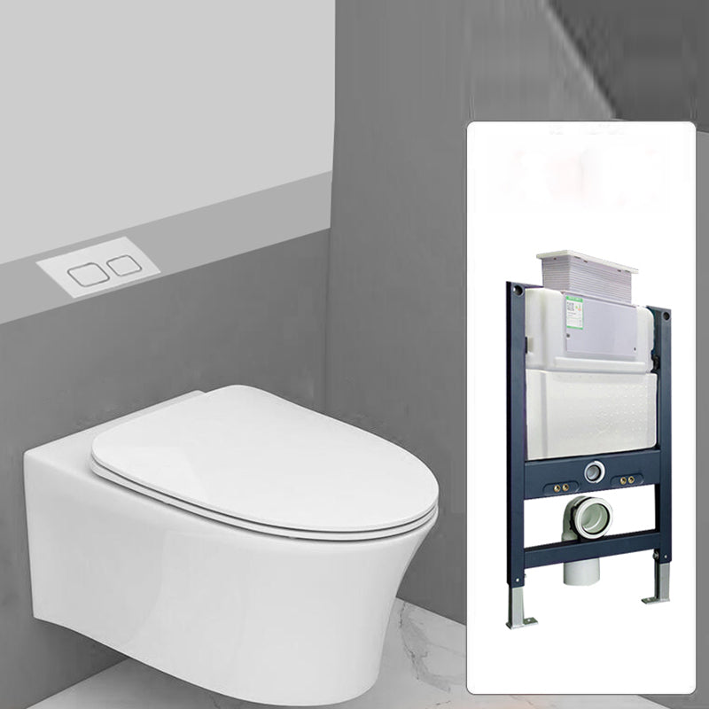 Modern White Ceramic Flush Toilet Wall Mount Urine Toilet with Seat for Bathroom 15"L x 21"W x 11"H Toilet with Low Tanker Clearhalo 'Bathroom Remodel & Bathroom Fixtures' 'Home Improvement' 'home_improvement' 'home_improvement_toilets' 'Toilets & Bidets' 'Toilets' 7049854