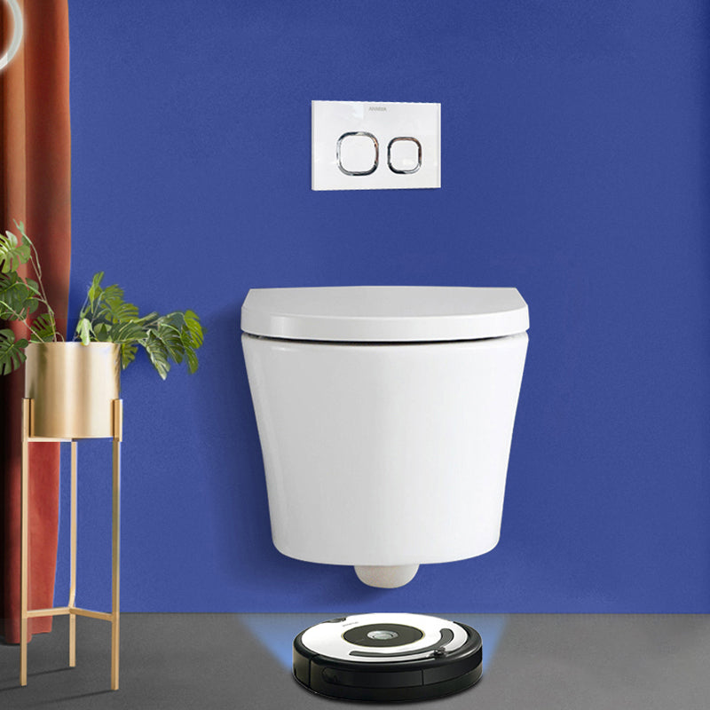 Modern White Ceramic Flush Toilet Wall Mount Urine Toilet with Seat for Bathroom Clearhalo 'Bathroom Remodel & Bathroom Fixtures' 'Home Improvement' 'home_improvement' 'home_improvement_toilets' 'Toilets & Bidets' 'Toilets' 7049855
