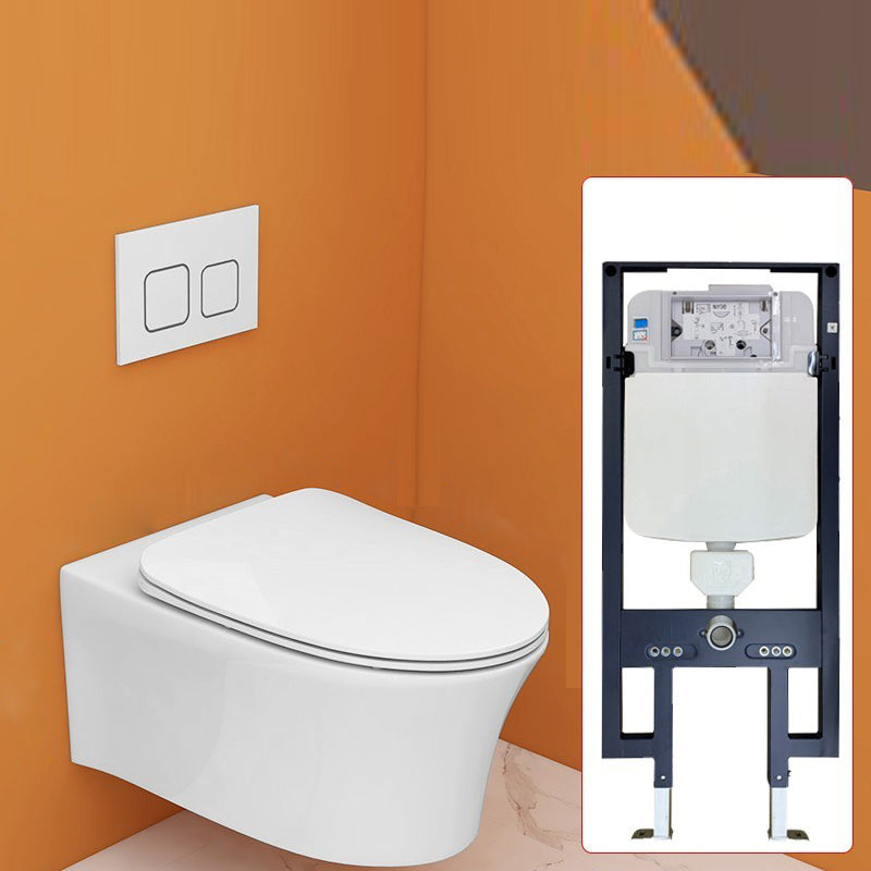 Modern White Ceramic Flush Toilet Wall Mount Urine Toilet with Seat for Bathroom 15"L x 21"W x 11"H Toilet with High Tanker Clearhalo 'Bathroom Remodel & Bathroom Fixtures' 'Home Improvement' 'home_improvement' 'home_improvement_toilets' 'Toilets & Bidets' 'Toilets' 7049856