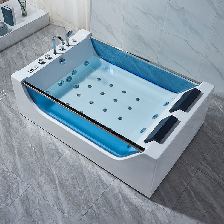 Modern Acrylic Bath Freestanding Soaking White Rectangular Bathtub Clearhalo 'Bathroom Remodel & Bathroom Fixtures' 'Bathtubs' 'Home Improvement' 'home_improvement' 'home_improvement_bathtubs' 'Showers & Bathtubs' 7049981