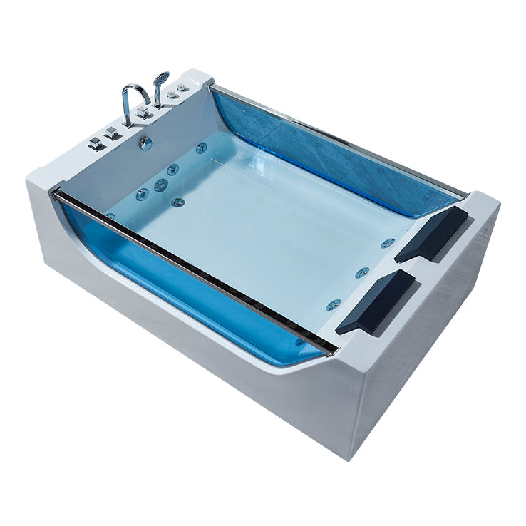 Modern Acrylic Bath Freestanding Soaking White Rectangular Bathtub Massage Tub Clearhalo 'Bathroom Remodel & Bathroom Fixtures' 'Bathtubs' 'Home Improvement' 'home_improvement' 'home_improvement_bathtubs' 'Showers & Bathtubs' 7049985