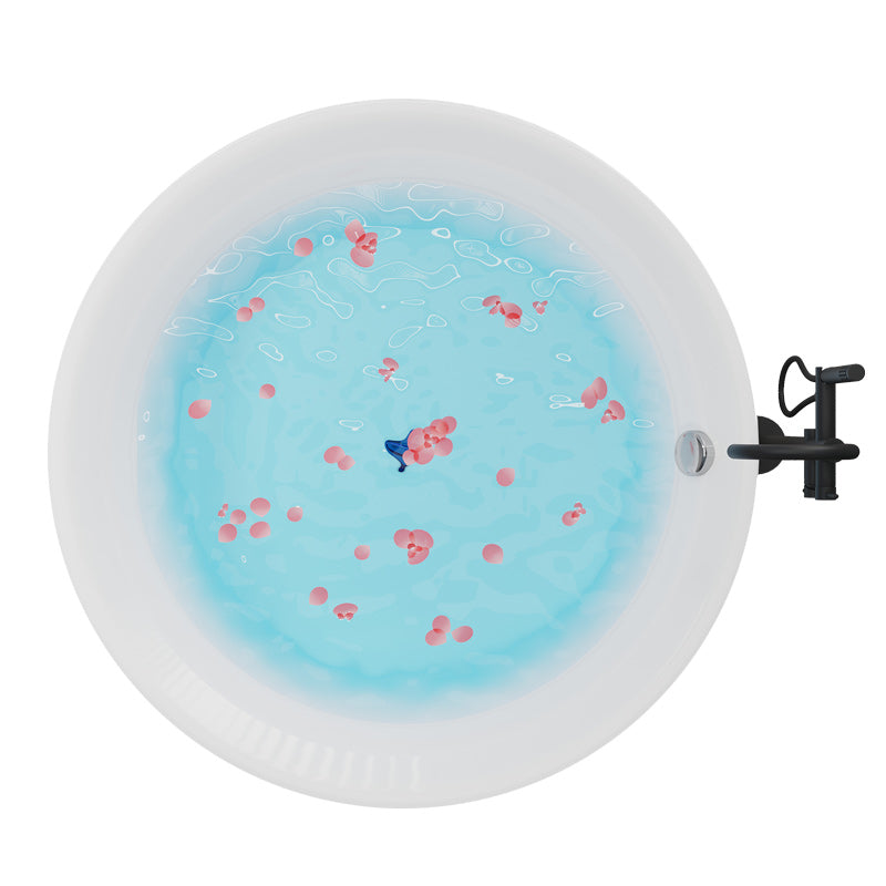 Round Bathtub Acrylic Soaking Freestanding Bathtub , 25.59-inch Tall Clearhalo 'Bathroom Remodel & Bathroom Fixtures' 'Bathtubs' 'Home Improvement' 'home_improvement' 'home_improvement_bathtubs' 'Showers & Bathtubs' 7050054