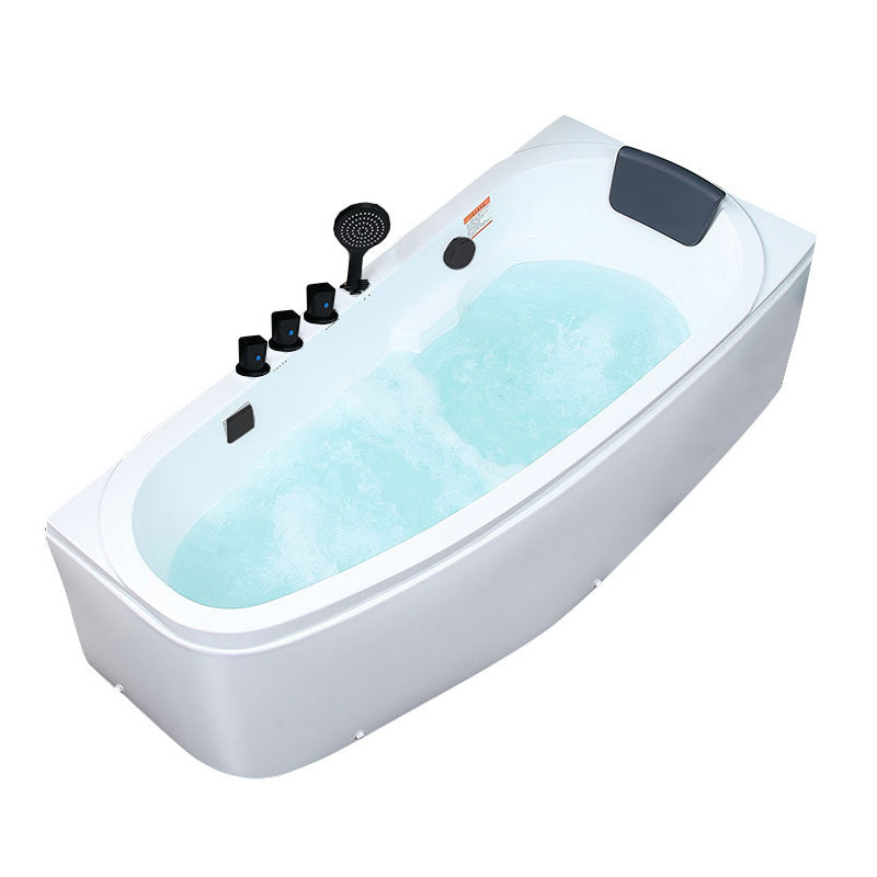 Modern Acrylic Bath Soaking Corner White Bathtub , 29.92-inch Wide Clearhalo 'Bathroom Remodel & Bathroom Fixtures' 'Bathtubs' 'Home Improvement' 'home_improvement' 'home_improvement_bathtubs' 'Showers & Bathtubs' 7050161