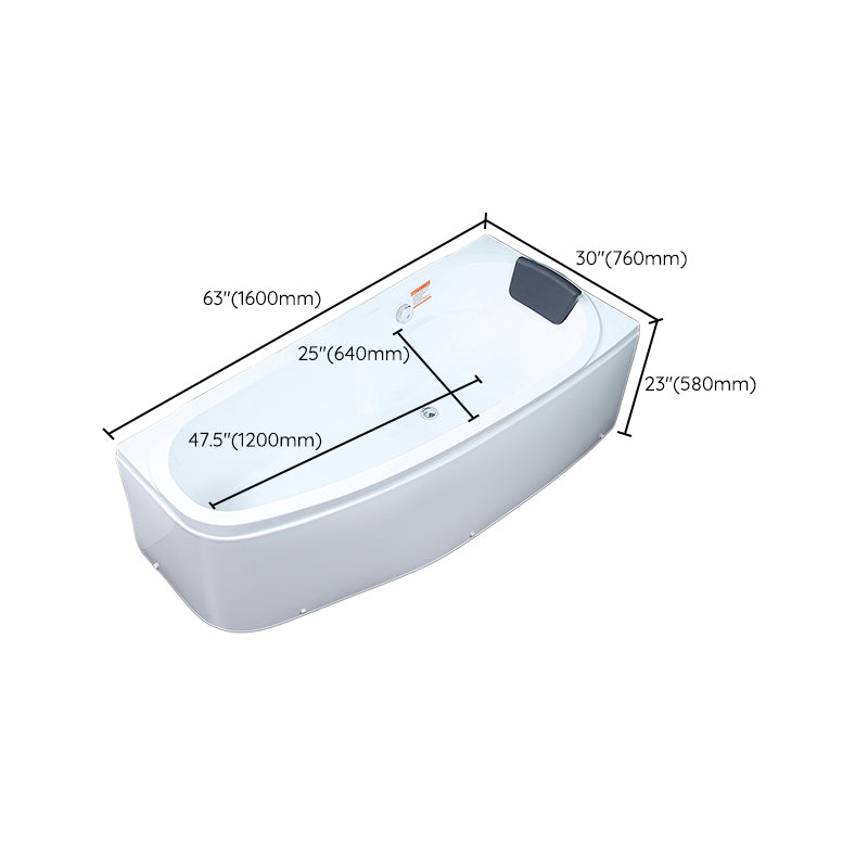 Modern Acrylic Bath Soaking Corner White Bathtub , 29.92-inch Wide Clearhalo 'Bathroom Remodel & Bathroom Fixtures' 'Bathtubs' 'Home Improvement' 'home_improvement' 'home_improvement_bathtubs' 'Showers & Bathtubs' 7050171