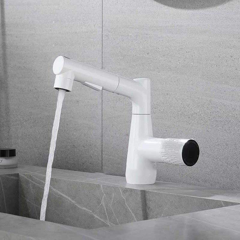 Knob Handle Vessel Faucet Modern White Vessel Sink Bathroom Faucet Clearhalo 'Bathroom Remodel & Bathroom Fixtures' 'Bathroom Sink Faucets' 'Bathroom Sinks & Faucet Components' 'bathroom_sink_faucets' 'Home Improvement' 'home_improvement' 'home_improvement_bathroom_sink_faucets' 7050696