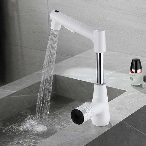 Knob Handle Vessel Faucet Modern White Vessel Sink Bathroom Faucet Clearhalo 'Bathroom Remodel & Bathroom Fixtures' 'Bathroom Sink Faucets' 'Bathroom Sinks & Faucet Components' 'bathroom_sink_faucets' 'Home Improvement' 'home_improvement' 'home_improvement_bathroom_sink_faucets' 7050703