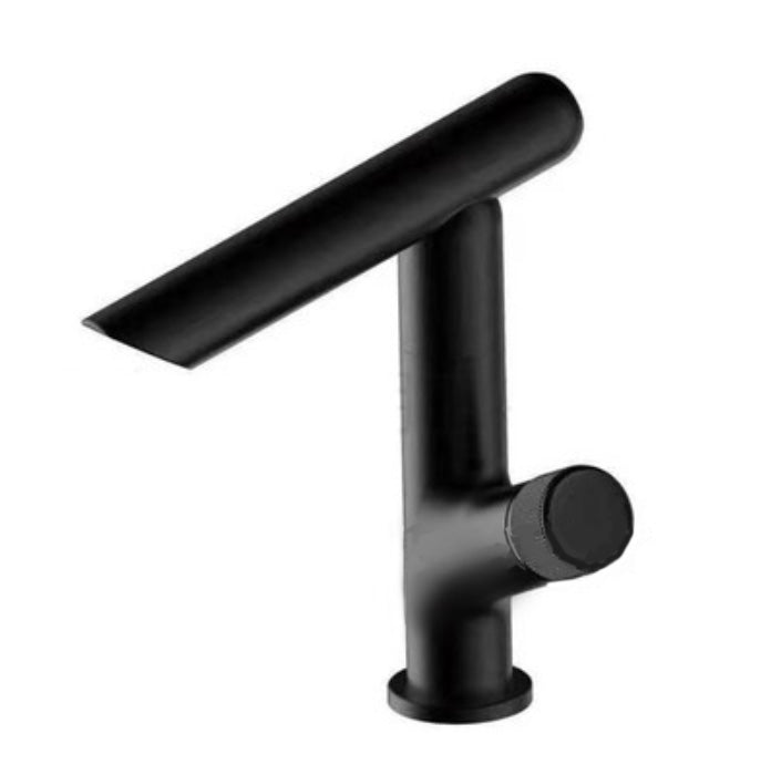 Modern Vessel Sink Bathroom Faucet Metal Knob Handle Vessel Faucet Black Clearhalo 'Bathroom Remodel & Bathroom Fixtures' 'Bathroom Sink Faucets' 'Bathroom Sinks & Faucet Components' 'bathroom_sink_faucets' 'Home Improvement' 'home_improvement' 'home_improvement_bathroom_sink_faucets' 7050706