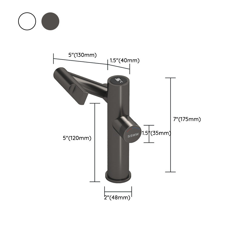 Adjustable Centerset Lavatory Faucet Modern Centerset Bathroom Faucet Clearhalo 'Bathroom Remodel & Bathroom Fixtures' 'Bathroom Sink Faucets' 'Bathroom Sinks & Faucet Components' 'bathroom_sink_faucets' 'Home Improvement' 'home_improvement' 'home_improvement_bathroom_sink_faucets' 7050729