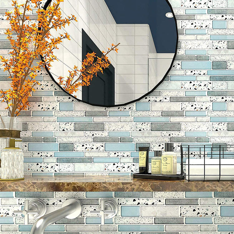 Square Peel and Stick Tiles Plastic Indoor Peel & Stick Subway Tile Blue 4-Piece Set Clearhalo 'Flooring 'Home Improvement' 'home_improvement' 'home_improvement_peel_stick_blacksplash' 'Peel & Stick Backsplash Tile' 'peel_stick_blacksplash' 'Walls & Ceilings' Walls and Ceiling' 7051210